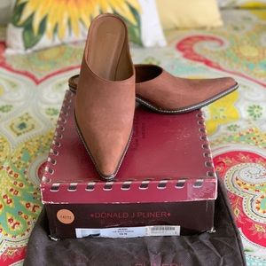 Donald J Pliner Jessi Tan Leather Western Mules